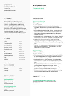Research Analyst Resume Template #2
