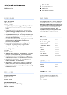 R&D Generalist Resume Template #2