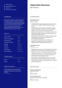 R&D Generalist Resume Template #3
