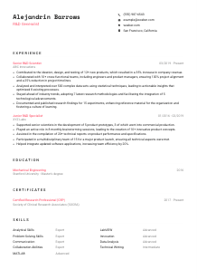 R&D Generalist Resume Template #1