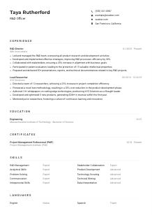R&D Officer Resume Example