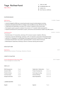 R&D Officer Resume Template #1
