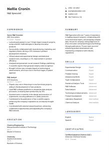 R&D Specialist Resume Template #2
