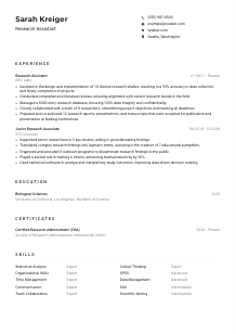 Research Assistant CV Example