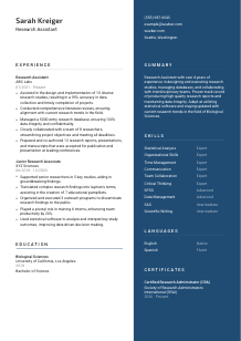 Research Assistant CV Template #15