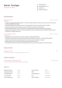 Research Assistant CV Template #4