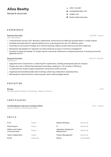 Research Associate Resume Example
