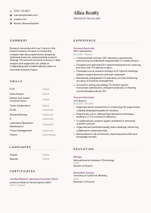 Research Associate CV Template #3