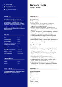 Research Manager CV Template #3