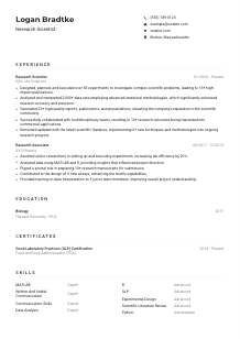Research Scientist Resume Example