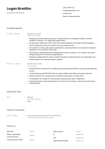 Research Scientist Resume Template #1