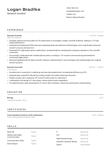 Research Scientist Resume Template #2