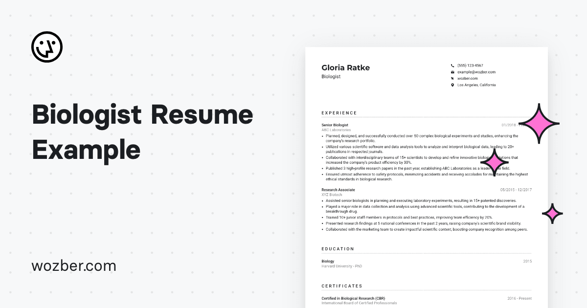 Biologist CV Example