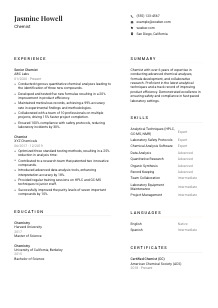 Chemist Resume Template #7