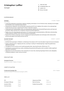 Geologist Resume Example