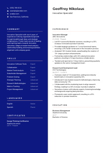 Innovation Specialist CV Template #3