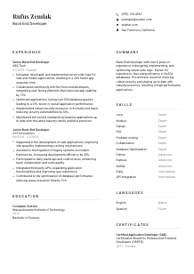 Back-End Developer CV Template #7
