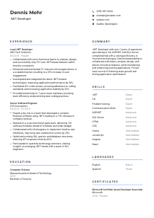 .NET Developer Resume Template #2