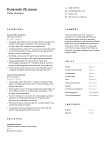 Flutter Developer Resume Template #1