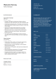 Python Developer CV Template #15