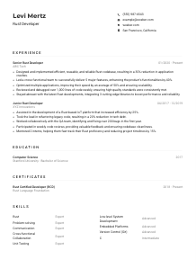 Rust Developer CV Example