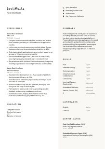 Rust Developer CV Template #13