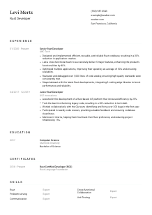 Rust Developer CV Template #3