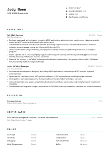 SAP ABAP Developer CV Template #18