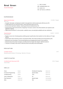 Scala Developer CV Template #4