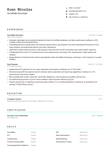 Snowflake Developer CV Template #3