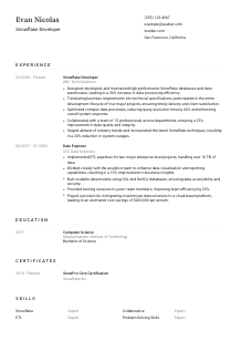 Snowflake Developer CV Template #1