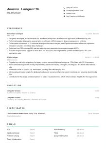 SQL Developer Resume Template #18