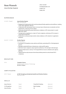 Azure DevOps Engineer CV Template #3