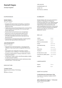 DevOps Engineer CV Template #5
