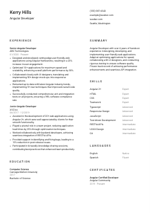 Angular Developer Resume Template #2