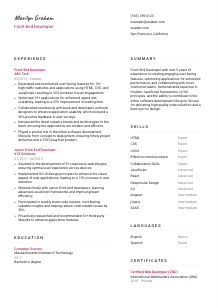 Front-End Developer CV Template #2