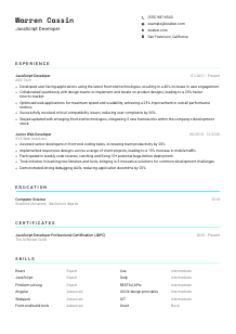 JavaScript Developer CV Template #18
