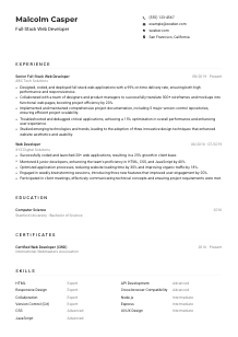 Full-Stack Web Developer Resume Example