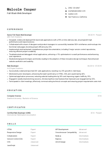 Full-Stack Web Developer Resume Template #3