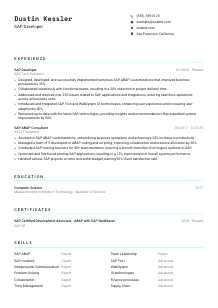 SAP Developer CV Template #18