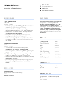 Associate Software Engineer CV Template #10
