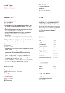 Software Architect CV Template #2