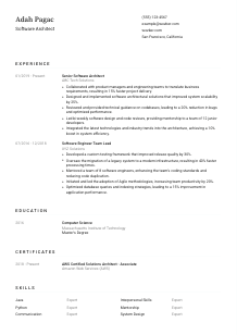 Software Architect Resume Template #1