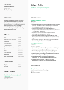 Software Development Engineer CV Template #14