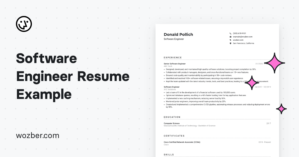 Software Engineer Resume Example