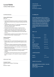 Software R&D Engineer Resume Template #2