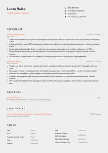 Software R&D Engineer Resume Template #3