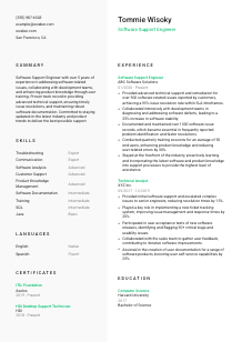 Software Support Engineer Resume Template #2