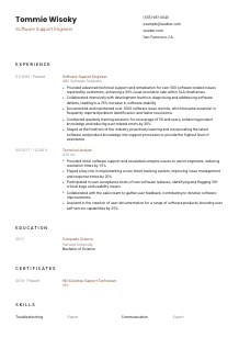Software Support Engineer Resume Template #1