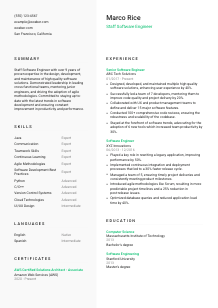 Staff Software Engineer CV Template #2